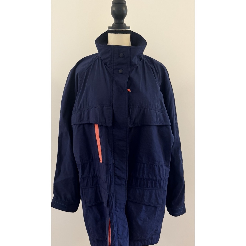 Vintage 90s Eddie Bauer Blue Indigo Jacket Windbreaker Rain Womens Size XL